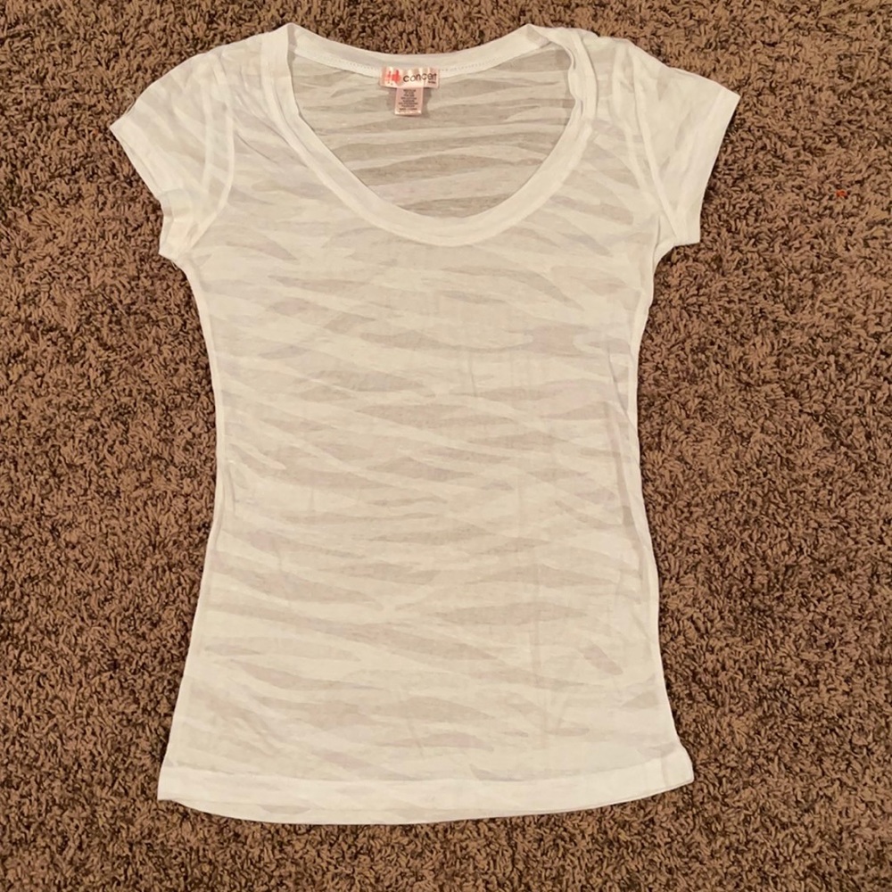 White Zebra Print Top